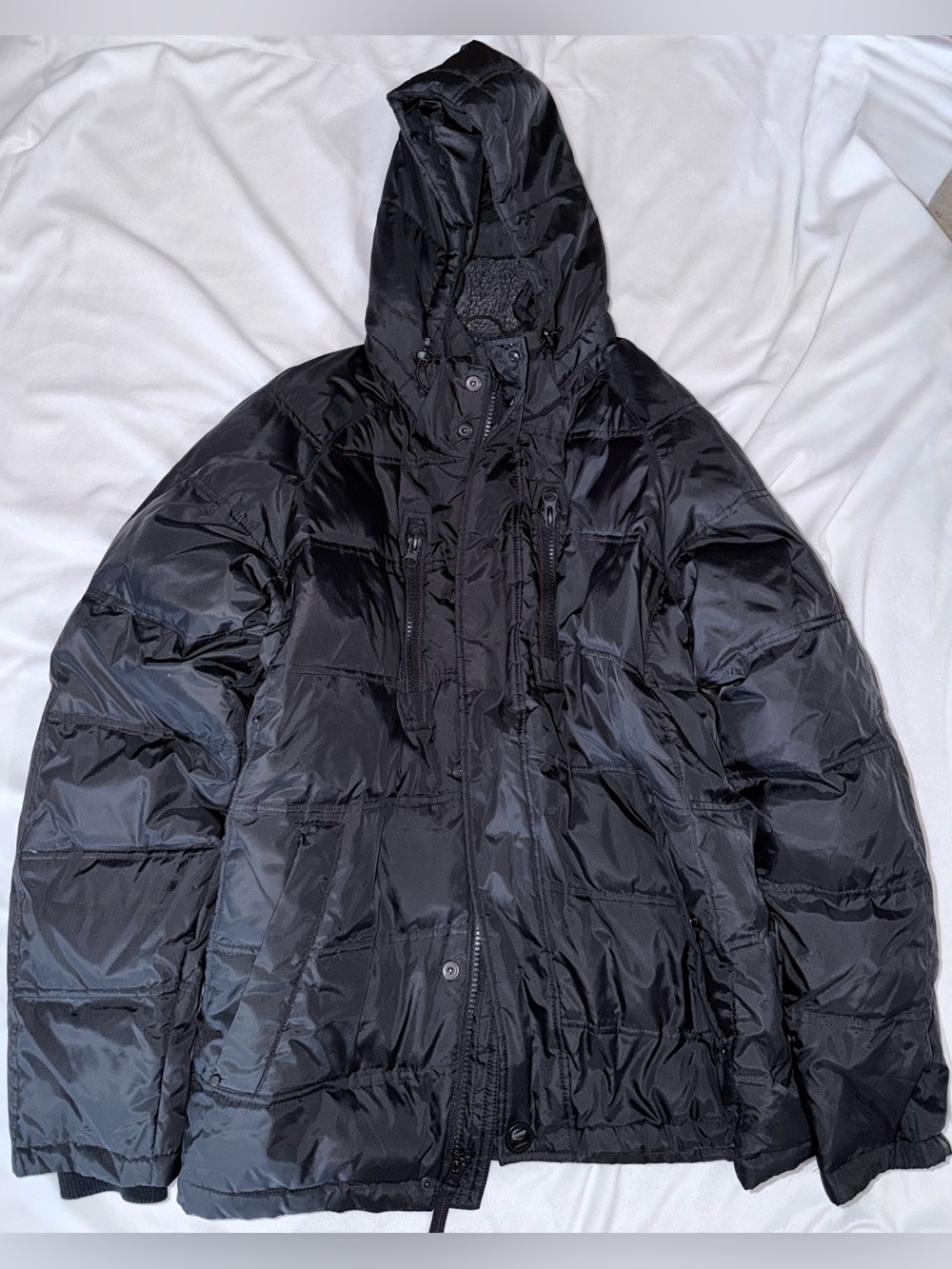 Hawke & Co Black Hooded Puffer Coat